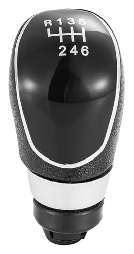 CAIZHICNC Schaltknauf Kompatibel mit Ford Kompatibel mit Fiesta MK7 2008-2013 Kompatibel mit Focus MK2 FL 5 6 Gang Schaltgetriebehebel Auto Schaltknauf Handball(Black,6 Speed) von CAIZHICNC