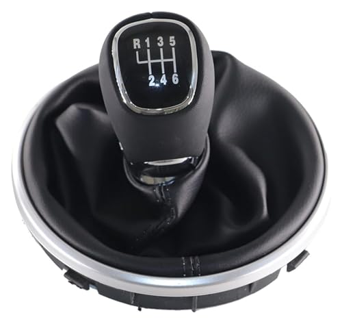 CAIZHICNC Schaltknauf Kompatibel mit Skoda Kompatibel mit Fabia 2 II MK2 Kompatibel mit Combi Scout 2007-2014 Leder 5 6 Geschwindigkeit Auto Shift Schaltknauf Hebel Gaitor(5 Speed Set) von CAIZHICNC