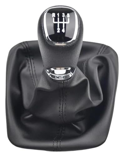 CAIZHICNC Schaltknauf Kompatibel mit Skoda Kompatibel mit Octavia 2 A5 A6 2004–2012 Auto Styling 5 6 Gang Schaltknauf Mit PU Ledermanschette(5 speed) von CAIZHICNC