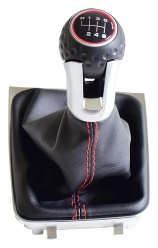 CAIZHICNC Schaltknauf Kompatibel mit VW Kompatibel mit Golf 7 A7 MK7 Kompatibel mit GTI GTD 2013-2018 Auto 5 6 Gang Schalthebel Level Schaltknauf Mit Lederstiefel LHD(6 speed) von CAIZHICNC