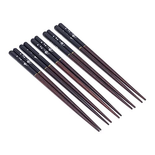 Caiqinlen Essstäbchen Set, Holz Essstäbchen Phoebe Zhennan Safe für Restaurants Zuhause für Sushi Ramen Reis(D schwarzer Kirschblütendruck) von CAIZHICNC