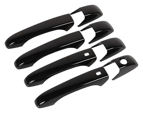 Kompatibel mit Je&ep Kompatibel mit Grand Kompatibel mit Cherokee WK2 2011-2020 Chrom Hellschwarz Autotürgriff Dekoration Abdeckung Trim Set(2) von CAIZHICNC