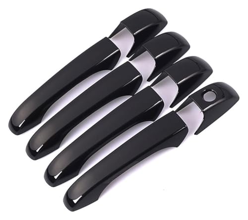 Kompatibel mit Je&ep Kompatibel mit Grand Kompatibel mit Cherokee WK2 2011-2020 Chrom Hellschwarz Autotürgriff Dekoration Abdeckung Trim Set(Color1) von CAIZHICNC