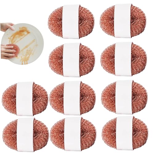 10pcs Metall Scrubber 3.1 Kein Kratzer -Scheuerkissen wiederverwendbares Heavy -Duty -Stahl -Peeling für Gerichte Töpfe Pfannen von CAKEEYUM