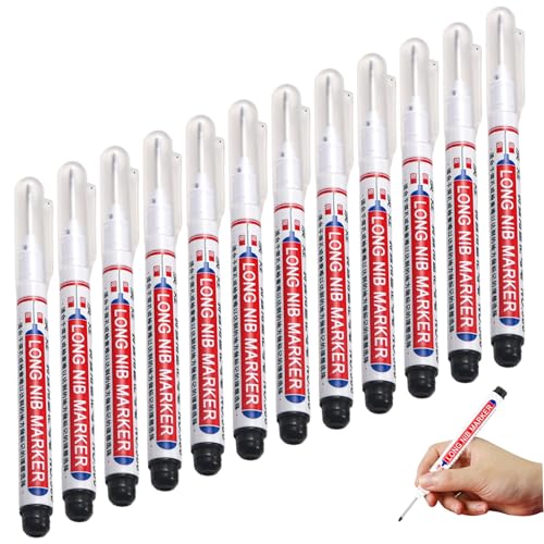 12pcs Long Nib Marker 20 mm langer Nasenmarker Schnelltrockner, wasserdichter Baustift zum Schweißen von Holzbearbeitung schwarz. 12pcs Long Nib Marker 20 mm langer Nasenmarker Schnelltrockner, wasserdichter Baustift zum Schweißen von Holzbearbeitung schwarz. von CAKEEYUM