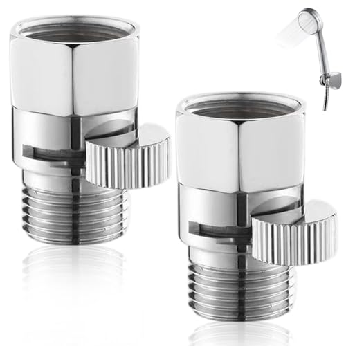 2pcs Duschkopf Ausgeschaltet Ventil Leckfeste Messing Duschflüsse Steuerventil für Handheld Duschkopf oder Bidet Sprayer abgeschaltet, Kopf, Toilette von CAKEEYUM