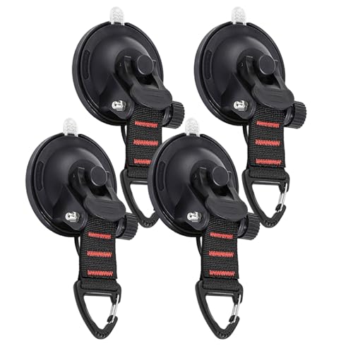 4PCS -Saugnäpfe -Becher -Haken wiederverwendbare Heavy -Duty -Saugnapfbecher mit Schnalle -Ladung von bis zu 22 Pfund für RV -Markisencamping, Fenster, Fenster von CAKEEYUM