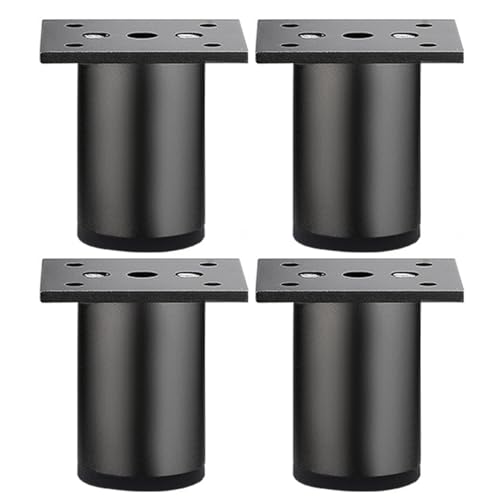 4pcs Möbelbeine verstellbare Aluminiumlegierungsschrank Beine runde Möbel Füße für Tischsofa Stuhlschreibtisch 2 Zoll, einstellbar, Schrank, 4 Zoll von CAKEEYUM