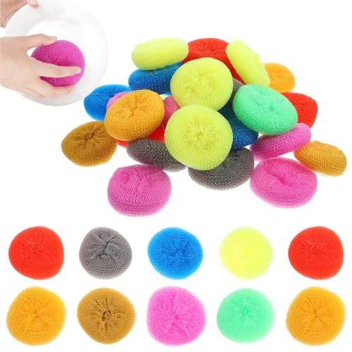 50pcs Pot Peeling Bunt PET/PP Faser gewebtes Maschenreinigungs Ball Pot Pecrubber für Küche Nicht -Kratzer -Wiederverwendbares Scheuerkissen für Haushaltsreinigung 50pcs Pot Peeling Bunt PET/PP Faser gewebtes Maschenreinigungs Ball Pot Pecrubber für Küche Nicht -Kratzer -Wiederverwendbares Scheuerkissen für Haushaltsreinigung von CAKEEYUM