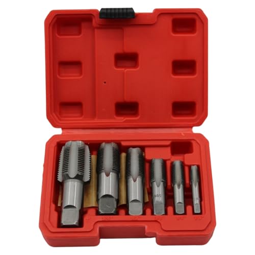 6 -pcs -Rohr -Tap -Set, Stahlgewindepipe -Rohr -Tipp für genaue Gewinde, effiziente Präzisionsgewindeschneidwerkzeuge 6 -pcs -Rohr -Tap -Set, Stahlgewindepipe -Rohr -Tipp für genaue Gewinde, effiziente Präzisionsgewindeschneidwerkzeuge von CAKEEYUM