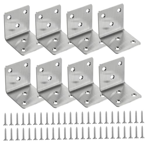8PCS L -Klammern für Regale Edelstahl L -Halterung mit Schrauben 2x2x2 Eckhalle Regal Unterstützer für Stuhlschubladenschrank von CAKEEYUM
