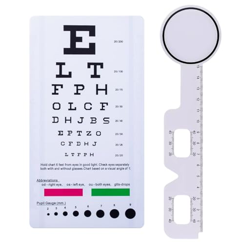 Augendiagramm, Snellen -Augen -Diagramm -Wand mit Occluder für medizinische Untersuchungen, medizinisches Amt, Schule (2 -teiliges Set), Snellen, Diagramme für Prüfungen von CAKEEYUM