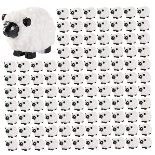 CAKEEYUM 100 Stück Mini Harztiere weiße Schafe Mini Tierfiguren rostfrei kleine Harztiere hitzebeständige Miniaturtiere dekorative Minifiguren in großen Mengen für Garten Hof Zuhause M CAKEEYUM 100 Stück Mini Harztiere weiße Schafe Mini Tierfiguren rostfrei kleine Harztiere hitzebeständige Miniaturtiere dekorative Minifiguren in großen Mengen für Garten Hof Zuhause M von CAKEEYUM