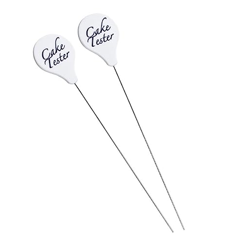 CAKEEYUM 2 Stück Tortentester Edelstahl Kuchenspieß Küchen Kuchentester Sonde Spieß Nadel wiederverwendbar Lange Backstäbchen aus Metall Werkzeug für Zuhause Kuchentester aus Edelstahl für Bäckereien von CAKEEYUM