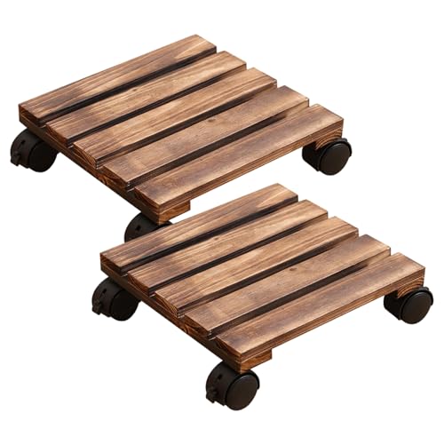 CAKEEYUM 2pcs Pflanzencaddy mit Rädern, 12 Zoll lockbares Holzquadrat -Blüten -Topfständer, Hochleistungspflanzenständer für den Gebrauch im Innen- und Außenbereich CAKEEYUM 2pcs Pflanzencaddy mit Rädern, 12 Zoll lockbares Holzquadrat -Blüten -Topfständer, Hochleistungspflanzenständer für den Gebrauch im Innen- und Außenbereich von CAKEEYUM