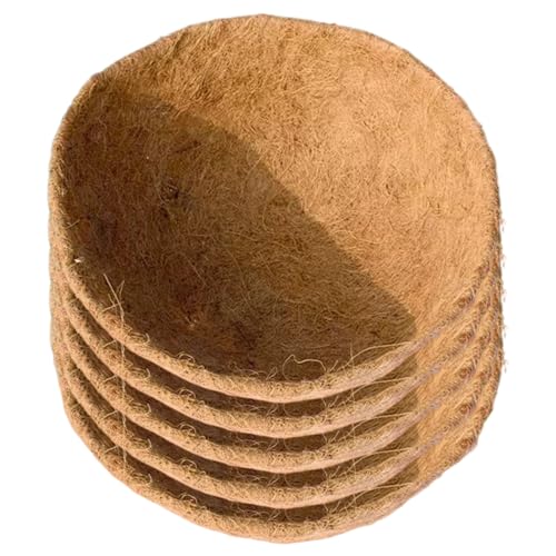 CAKEEYUM 5pcs Kokosnuss Liner, 8 runde atmungsaktive Anti -Korrosion -Kokos -Pflanzer -Liner zum Aufhängen von Korbblumen, Pflanzer, Hängernkorb, Schale von CAKEEYUM