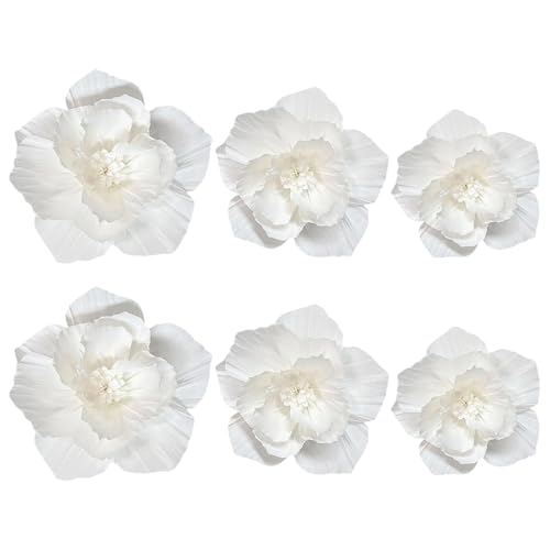 CAKEEYUM 6pcs weiße Papierblumen, künstliches weißes Papier 3D Wandblumen Wanddekor für Hochzeit Geburtstag Braut Babyparty Kindergarten, WA CAKEEYUM 6pcs weiße Papierblumen, künstliches weißes Papier 3D Wandblumen Wanddekor für Hochzeit Geburtstag Braut Babyparty Kindergarten, WA von CAKEEYUM