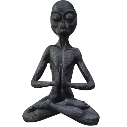 CAKEEYUM Gartenstatuen Alien Decor, Meditation UFO Alien Statue Harz Ornamente, Neuheitskulpturen Figuren für Garten Innen im Freien im Freien Home Dekoration Sammlung, Figurine CAKEEYUM Gartenstatuen Alien Decor, Meditation UFO Alien Statue Harz Ornamente, Neuheitskulpturen Figuren für Garten Innen im Freien im Freien Home Dekoration Sammlung, Figurine von CAKEEYUM