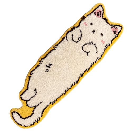 CAKEEYUM Katzen-Badezimmer Teppich 15.8x47.2 '' Verdickte weiche Katzenbadematte mit einem Schlittenbodenboden, schnell trocknendem Süßkatteppich für Badezimmer, Wohnzimmer und Nachtkatze Teppich K von CAKEEYUM
