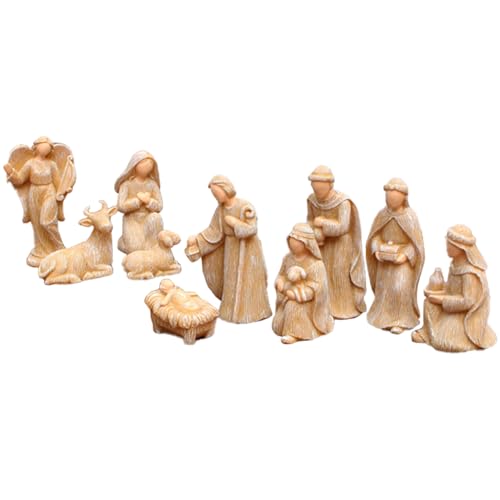 CAKEEYUM Krippe Set Nativitäts Weihnachtskrippe Set Krippe Szene von CAKEEYUM