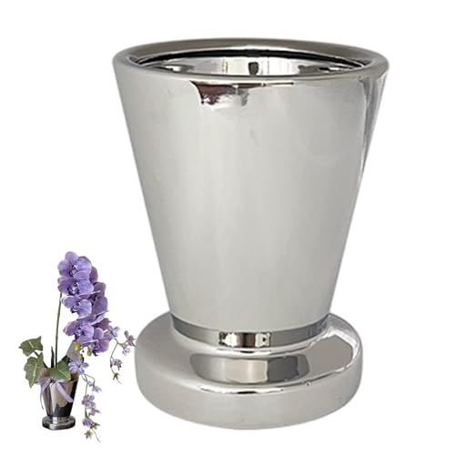 CAKEEYUM Orchid -Töpfe, 5, 5 x 6, 9 Zoll Keramikpflanztöpfe zum Wiederholung, moderner stilvoller Pflanzer für Wohnzimmer, Schlafzimmer, Balkone, Fensterbänke, Silber CAKEEYUM Orchid -Töpfe, 5, 5 x 6, 9 Zoll Keramikpflanztöpfe zum Wiederholung, moderner stilvoller Pflanzer für Wohnzimmer, Schlafzimmer, Balkone, Fensterbänke, Silber von CAKEEYUM