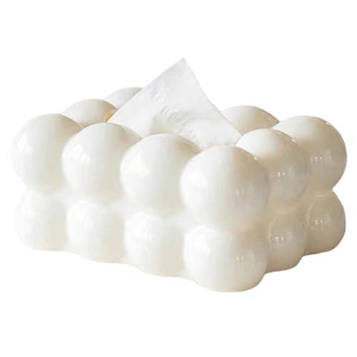 CAKEEYUM Tissue Box Cover weiß minimalistischer Gewebehalter 7.7x5x3 Kunststoffrechteck -Tissue -Box -Abdeckung wiederverwendbar von CAKEEYUM