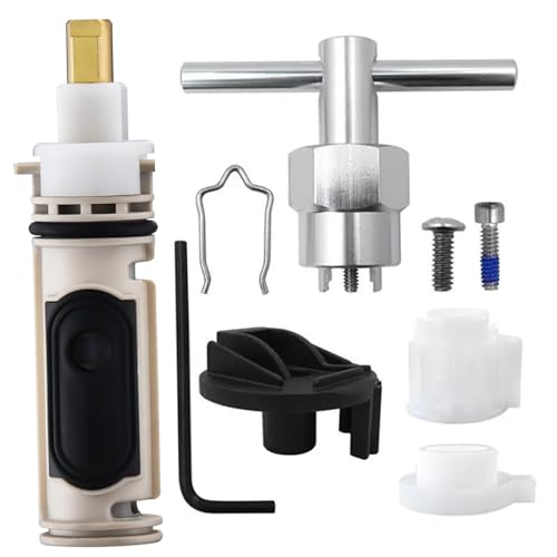 Duschpatrone Ersatzkit Professionelle Duschventilpatrone mit Entfernungsinstrument und Griffadapter zum Reparaturventilersatz, Wasserhahn RE Duschpatrone Ersatzkit Professionelle Duschventilpatrone mit Entfernungsinstrument und Griffadapter zum Reparaturventilersatz, Wasserhahn RE von CAKEEYUM