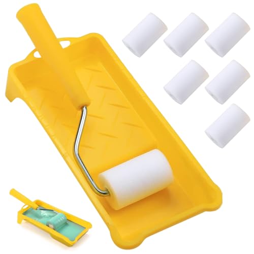 Kleines Lackwalzenkit, 8pcs/Set 2 Zoll Schaum -Mini -Farbwalze mit Tablett & Rahmen und 6 Abdeckungen für Malschränke, Türen, Bastelarbeiten Kleines Lackwalzenkit, 8pcs/Set 2 Zoll Schaum -Mini -Farbwalze mit Tablett & Rahmen und 6 Abdeckungen für Malschränke, Türen, Bastelarbeiten von CAKEEYUM