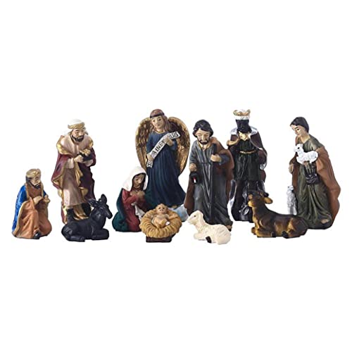 Krippe Miniaturfiguren Weihnachten Mini Inspirierende Harz -Verzierung 12pcsnativität Figuren Weihnachtsharz Figuren Nativität Miniatur Ornamente Weihnachten Miniatur Ornament Mini Harzschmuck von CAKEEYUM