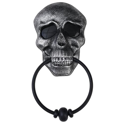 Schädel -Tür -Klopfer leuchten Gothic Skull Halloween Dekorative Türklopfer mit gruseligen Klangtricks oder Behandlungsveranstaltungen für Halloween -Dekorationen, nicht einschließen Batterie Schädel -Tür -Klopfer leuchten Gothic Skull Halloween Dekorative Türklopfer mit gruseligen Klangtricks oder Behandlungsveranstaltungen für Halloween -Dekorationen, nicht einschließen Batterie von CAKEEYUM