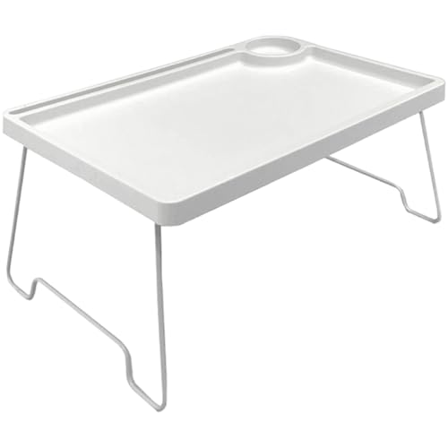 Schoßschreibtisch mit Tassenhalter tragbarer faltbarer Plastiklapdesk Multifunktionaler Schreibtisch Organisator zum Arbeitslesen mit weißem Runde mit Tassenhalter Lapdesk Laptop -Tablett Foldab von CAKEEYUM