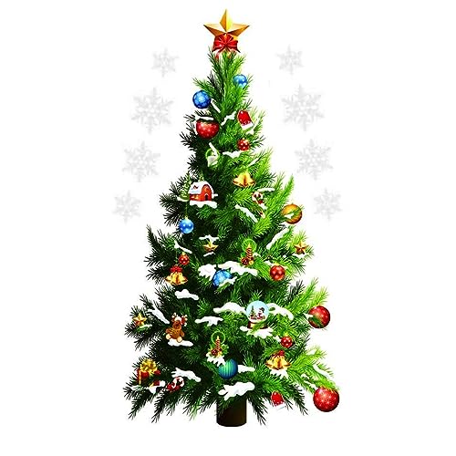Weihnachtsfenster Aufkleber Frohe Baum Wandaufkleber Xmas Fenster Bild Weihnachtsbaumaufkleber von CAKEEYUM