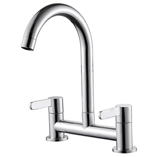 Zwei-Griff-Küchenarmaturen Hochhaus 180 ° Rotationsspüle Wasserhahn mit Sprühstoff-Edelstahl für Haushäuser. Zwei-Griff-Küchenarmaturen Hochhaus 180 ° Rotationsspüle Wasserhahn mit Sprühstoff-Edelstahl für Haushäuser. von CAKEEYUM