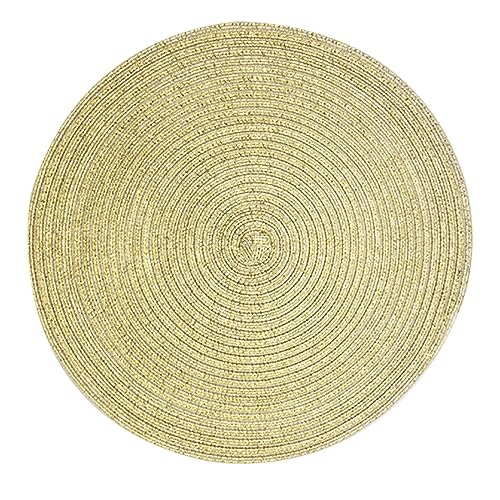 Kreatives Boho-Tischset | Runde Gewebte Tischsets | Dekor-Tischset Für Küche, Esstisch, Restaurant, Café,Gold,30 cm (11,8 Zoll) – 4 Stück von CAKERS