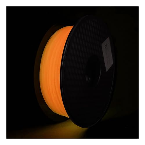 Leuchtendes PLA-3D-Druckfilament | Sauber Gewickeltes, Leuchtendes 3D-Druckerfilament 1,75 Mm, Maßgenauigkeit +/- 0,05 Mm | 3D-Druckerzubehör,Leuchtendes Orange,PLA 1 Kg (2,2 Lb) von CAKERS
