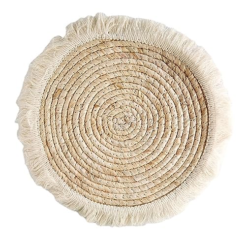 Runde Tischsets Aus Naturgrasgeflecht, Tischset Im Vintage-Landhausstil, Tischsets Im Landhausstil Für Die Esszimmer- Und Küchendekoration,1 STÜCK,38 cm (14,9 Zoll) von CAKERS