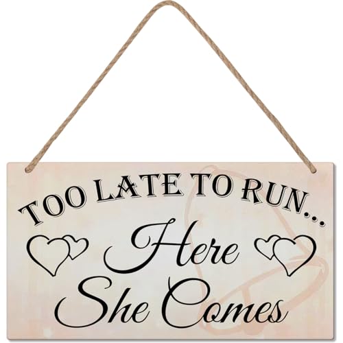 Hochzeitsschild mit Aufschrift "Here Comes the Bride", 12,7 x 25,4 cm von CAKIROTS