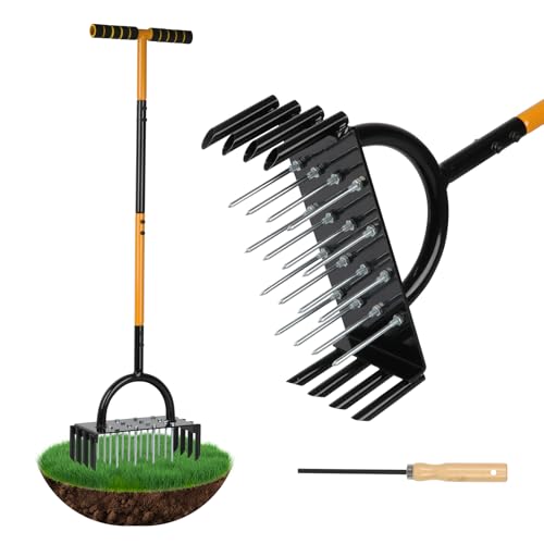 CAKKVDE Manueller Rasenbelüfter – 16 Spikes & 8 Kernstopfen für Gartenbelüftung, 98 cm, leichtes Grasbelüfter-Werkzeug, um die Rasengesundheit wiederzubeleben CAKKVDE Manueller Rasenbelüfter – 16 Spikes & 8 Kernstopfen für Gartenbelüftung, 98 cm, leichtes Grasbelüfter-Werkzeug, um die Rasengesundheit wiederzubeleben von CAKKVDE
