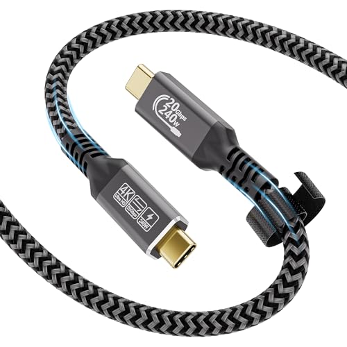 CAKOBLE 240W USB C Kabel 50cm,USB 3.2 Gen2 20 Gbps [PD3.1 48V/5A] USB C Ladekabel, USB C Video 5K/4K@60Hz USB C Kabel Kurz Für Handys, Monitore, Laptops, Drucker von CAKOBLE