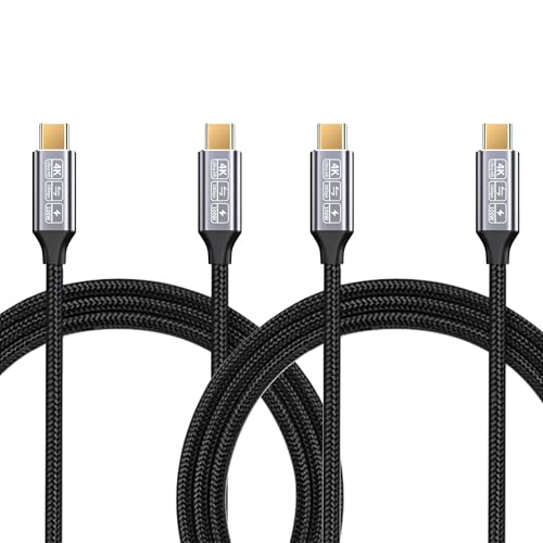 CAKOBLE 2Pack USB C Kabel auf USB C 2M,USB 3.1 Gen2 Typ C,10 Gbps Datenübertragung,100W 20V/5A Schnellladekabel,4K@144Hz Videoübertragung usb c winkelfür Laptop,Mobiltelefon,Monitor,USB-C-Geräte von CAKOBLE