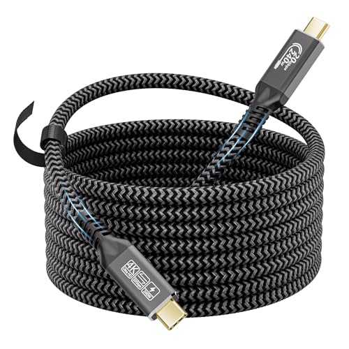 CAKOBLE USB C Kabel 5m, USB 3.2 Kabel 20 Gbps [PD3.1 48V/5A] Ladekabel USB C, USB C Monitor Kabel 5K/4K@60Hz USB C kabel Lang Für i-Phone 15 Pro/Max, SSD, Laptops, Monitor, USB-C Hub von CAKOBLE