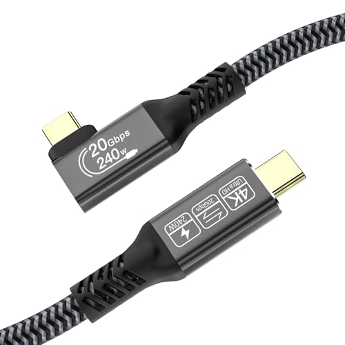 CAKOBLE USB C Kabel auf USB C 2M,USB 3.2 Gen2 Typ C ladekabel,20 Gbps Datenübertragung,240W 48V/5A Schnellladekabel,4K@144Hz Videoübertragung usb c winkelfür Laptop,Mobiltelefon,Monitor,USB-C-Geräte von CAKOBLE