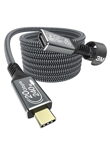 CAKOBLE USB C Verlängerung Kabel 3M,usb-c verlängerung buchse auf steckerUnterstützt usb c 3.2 verlängerung 20Gpbs/240W und 4K@60Hz mit i-Phone 16/15 Pro Max, MacBook Pro/Air XPS 15 Galaxy S24/S23 von CAKOBLE