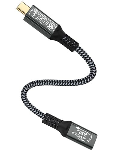 CAKOBLE USB C VerlängerungsKabel 0.25M, USB Typ C 3.2 Stecker auf Buchse Verlängerungskabel 20Gpbs/240W und 4K@60Hz kompatibel mit MacBook Pro/Air, iPhone 16/15 Pro Max,Galaxy S24/S23 Steam Deck CAKOBLE USB C VerlängerungsKabel 0.25M, USB Typ C 3.2 Stecker auf Buchse Verlängerungskabel 20Gpbs/240W und 4K@60Hz kompatibel mit MacBook Pro/Air, iPhone 16/15 Pro Max,Galaxy S24/S23 Steam Deck von CAKOBLE