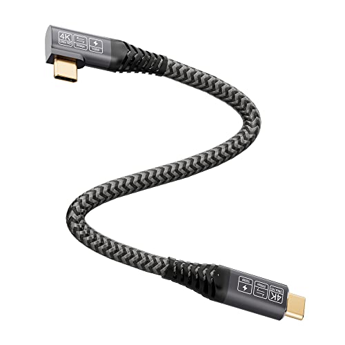 CAKOBLE USB C Kabel 0.5M, 20Gbps C 3.2 Gen2 Ladekabel 4K@60Hz Videoübertragung, 100W Rechtwinklig Kurz für MacBook Pro, Samsung Galaxy, Xiaomi von CAKOBLE