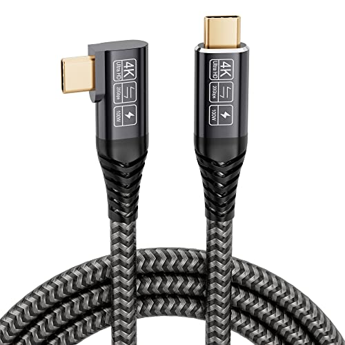 CAKOBLE USB C auf USB C Kabel 1M, 20Gbps USB C 90 Grad USB 3.2 Gen2 Ladekabel USB C 4K@60Hz Videoübertragung, 100W Rechtwinklig USB- C Kabel für MacBook Pro, Samsung Galaxy, xiaomi von CAKOBLE