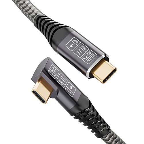 CAKOBLE USB C auf USB C Kabel 2M, 20Gbps USB C 3.2 USB 3.2 Gen2 Ladekabel USB C 4K@60Hz Videoübertragung, 100W Rechtwinklig USB C Kabel für MacBook Pro, Samsung Galaxy, xiaomi von CAKOBLE