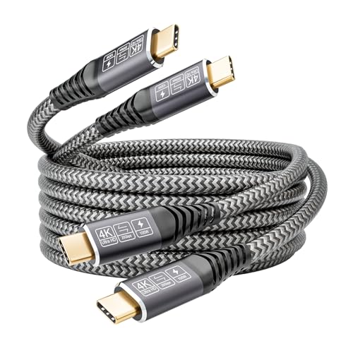CAKOBLE usb c kabel 4m,[2 Stück 4m] 100W USBC 3.2 20 Gbps datenkabel USBC, 4K@144Hz USB C Lang Kompatibilität Thunderbolt 4 Kabel Für i-Phone 16, MacBook iPad Pro,S25 usb c datenkabel von CAKOBLE