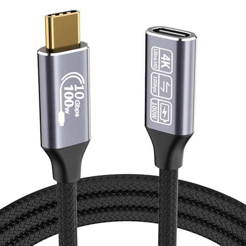 CAKOBLE usb c verlängerungskabel 2M,usb c stecker auf usb c buchse Unterstützt 10Gpbs/100W und 4K@60Hz usb c verlängerung 2m kompatibel mit iPhone 16/15 Pro Max, MacBook Pro,Samsung Galaxy S24/S23 von CAKOBLE