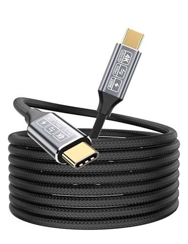USB C Kabel 5m,USBC auf USBC 3.1 Gen2 Kabel 10Gbps Datenübertragung,100W 20V/5A Ladekabel USBC 4K Video Kompatibel Mit Thunderbolt 3 Kabel Für i-Pad Pro, MacBook Pro, Samsung s24.… von CAKOBLE